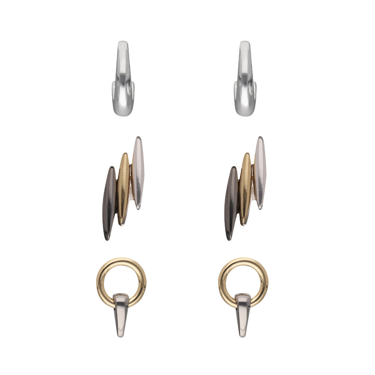 ARETES NINE WEST TRITONE METAL BARS BITONO