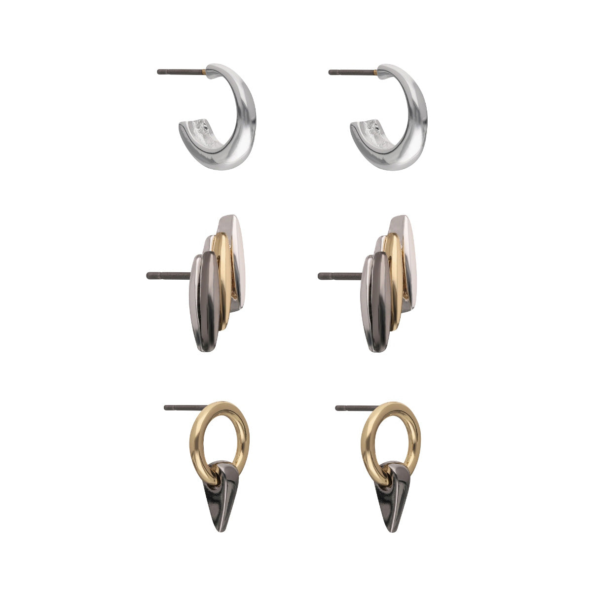 ARETES NINE WEST TRITONE METAL BARS BITONO