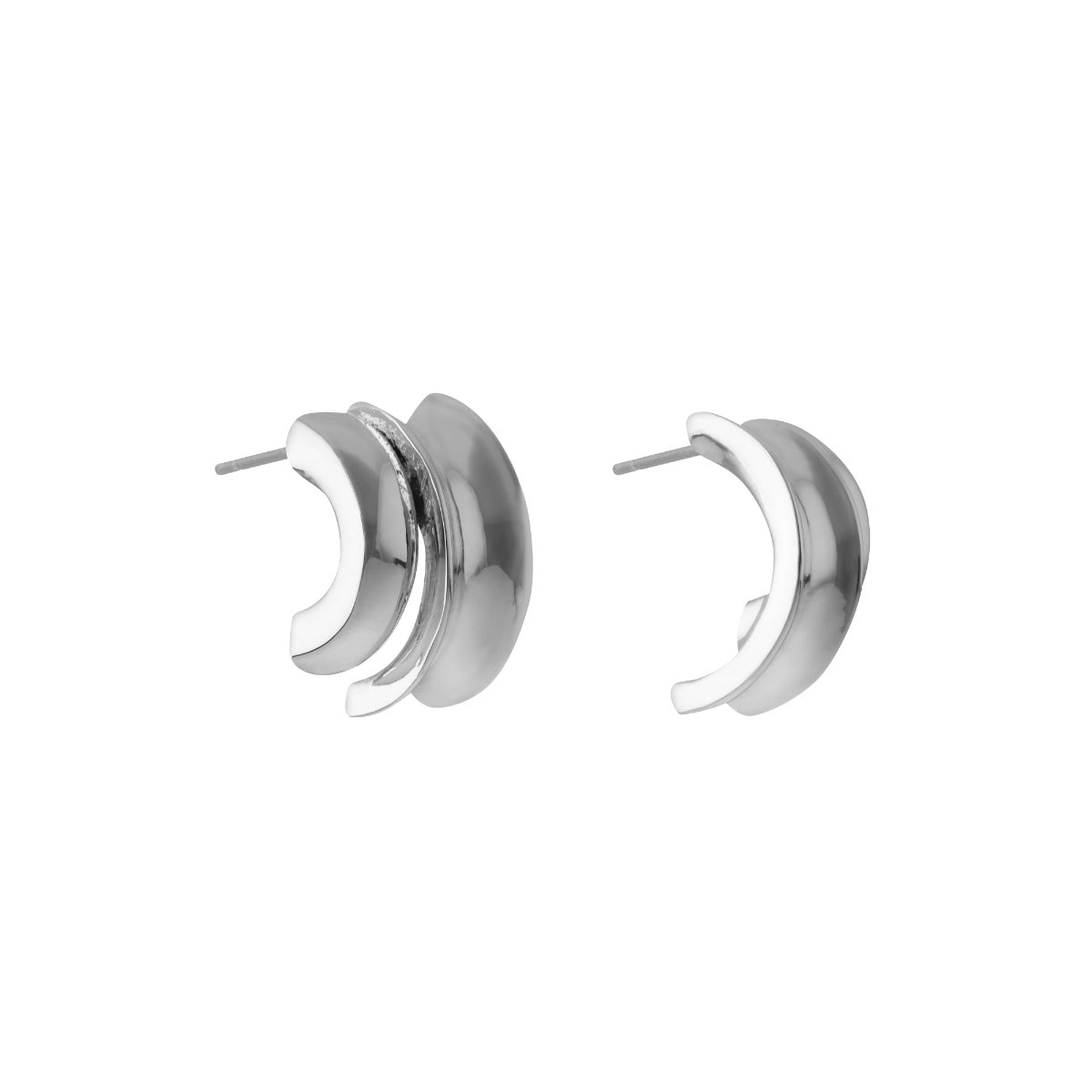 ARETES NINE WEST ORGANIC SILVER METAL PLATEADO