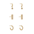 ARETES NINE WEST STRIPED PAVE DORADO