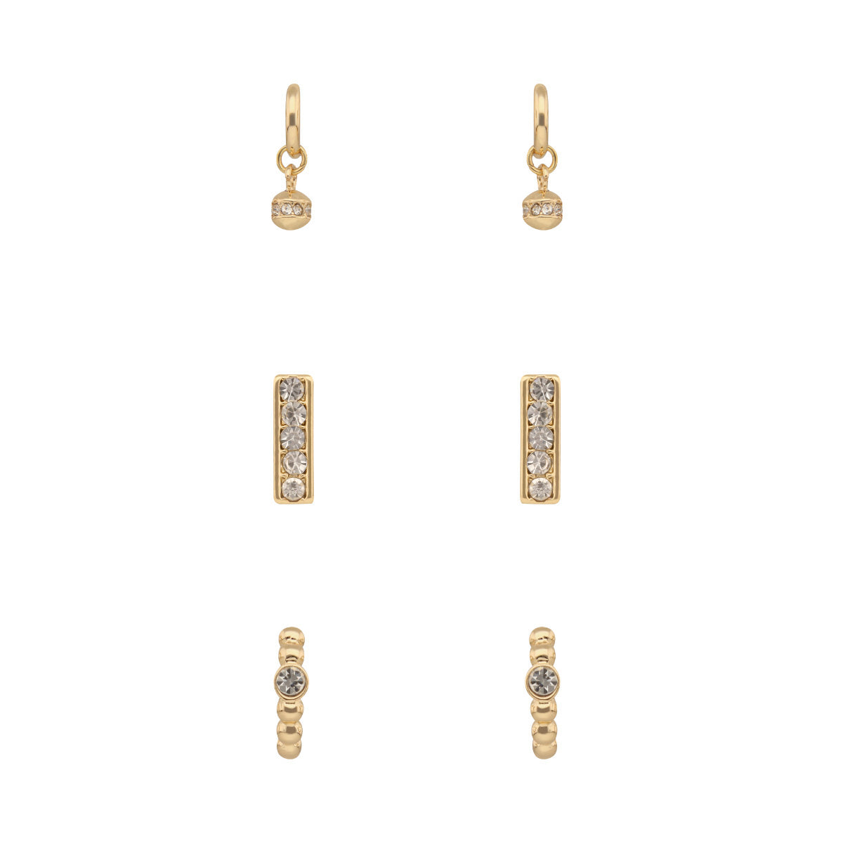 ARETES NINE WEST STRIPED PAVE DORADO