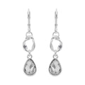 ARETES NINE WEST TWISTED CRYSTAL STONES PLATEADO