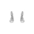 ARETES NINE WEST TWISTED CRYSTAL STONES PLATEADO