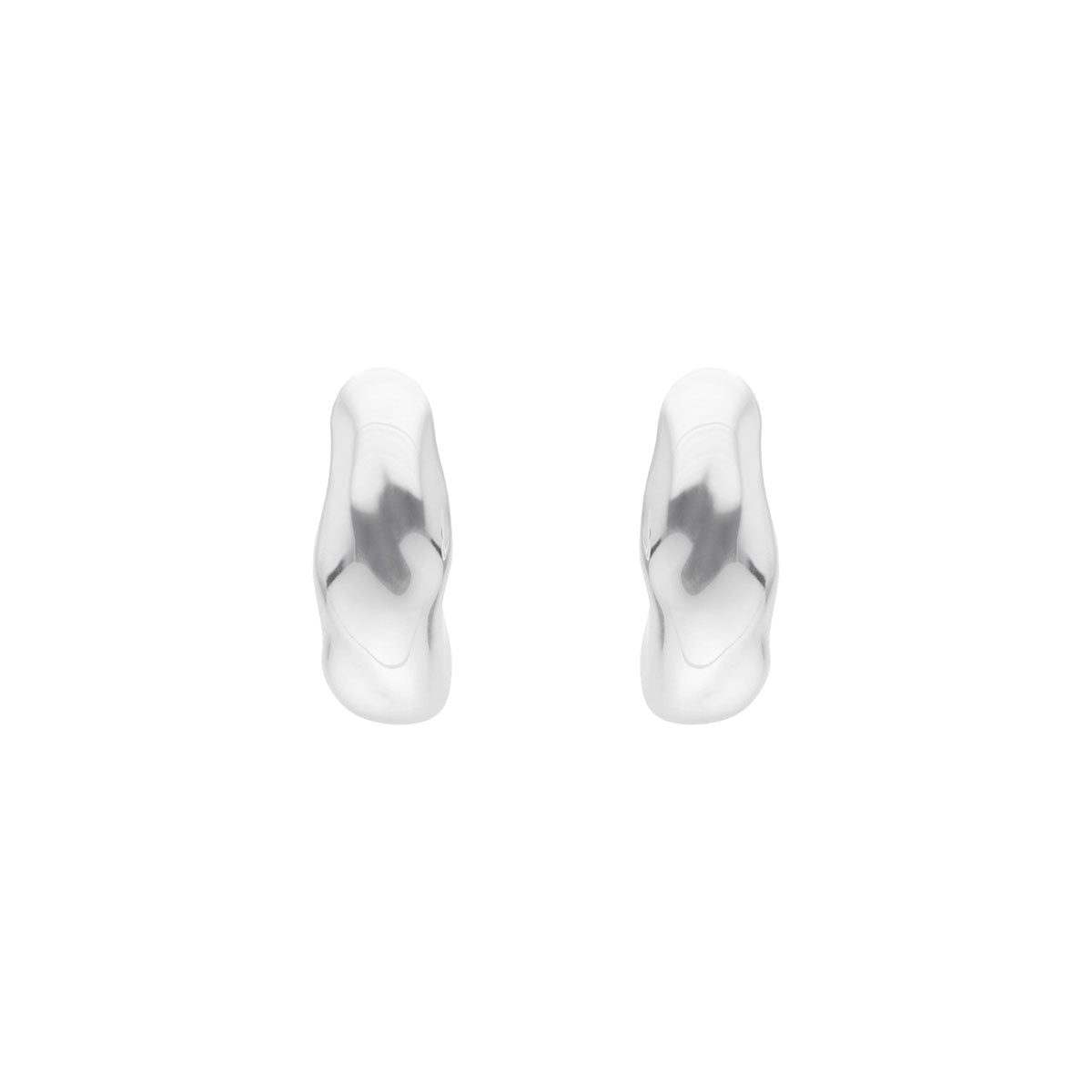 ARETES NINE WEST SILVER MOLTEN METAL PLATEADO