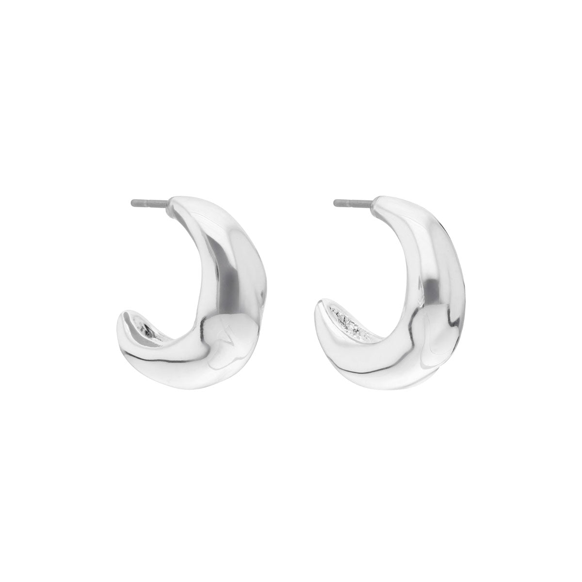 ARETES NINE WEST SILVER MOLTEN METAL PLATEADO