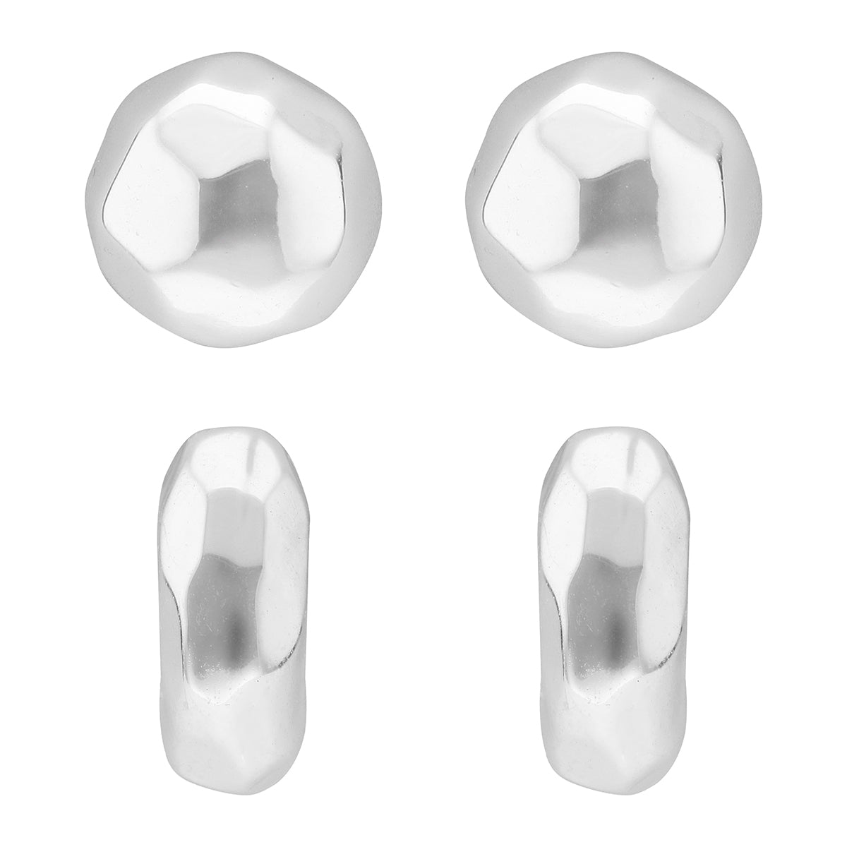 SET ARETES NINE WEST COLOR PLATEADO FORMA HUGGIES 19G04193