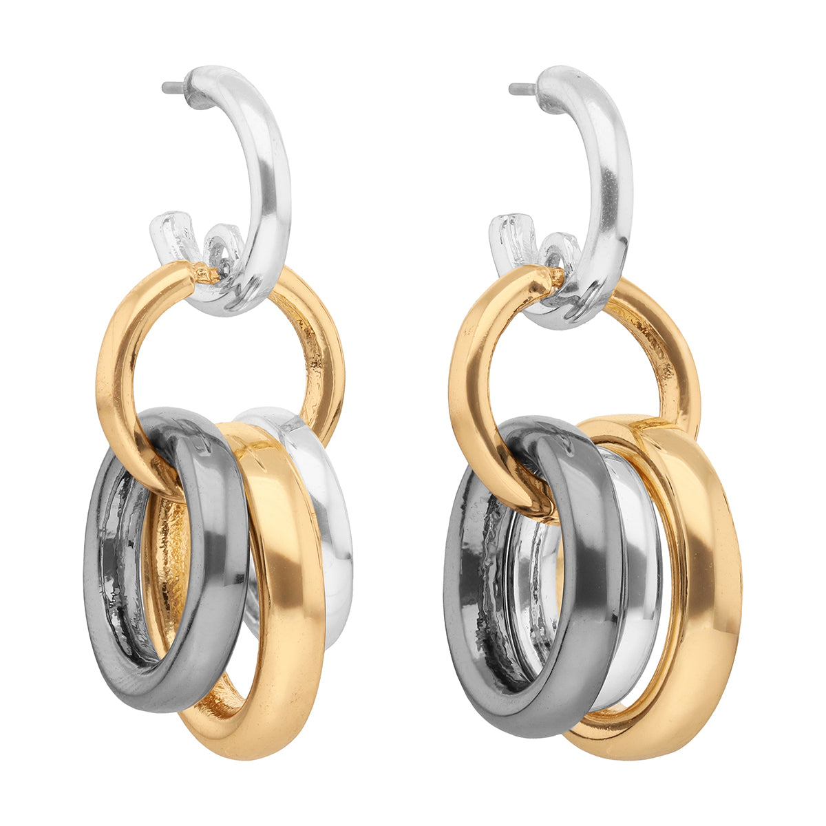 ARETES NINE WEST COLOR PLATEADO FORMA CIRCULAR 19G04198