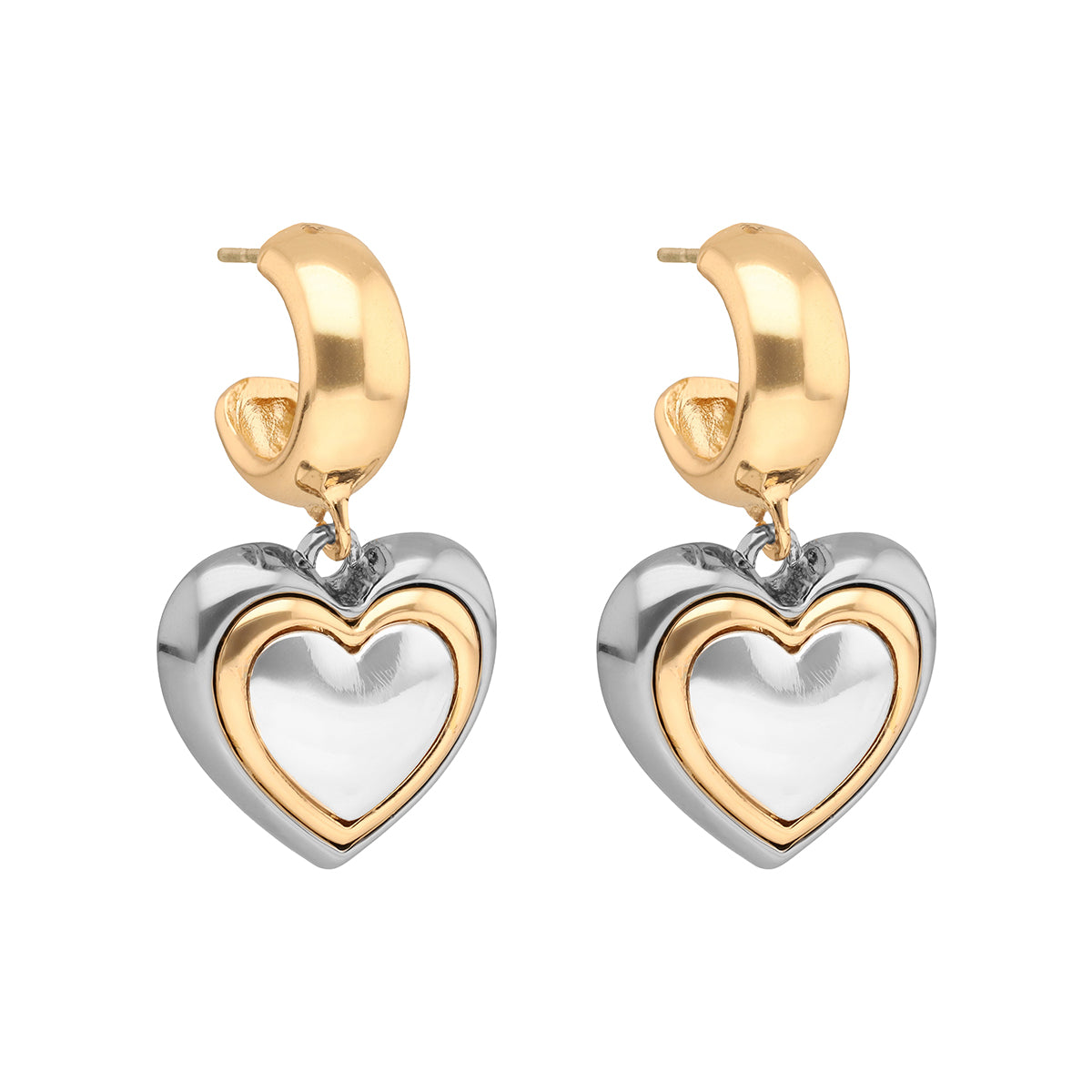 ARETES NINE WEST COLOR BITONO FORMA CORAZÃ“N 19G04205