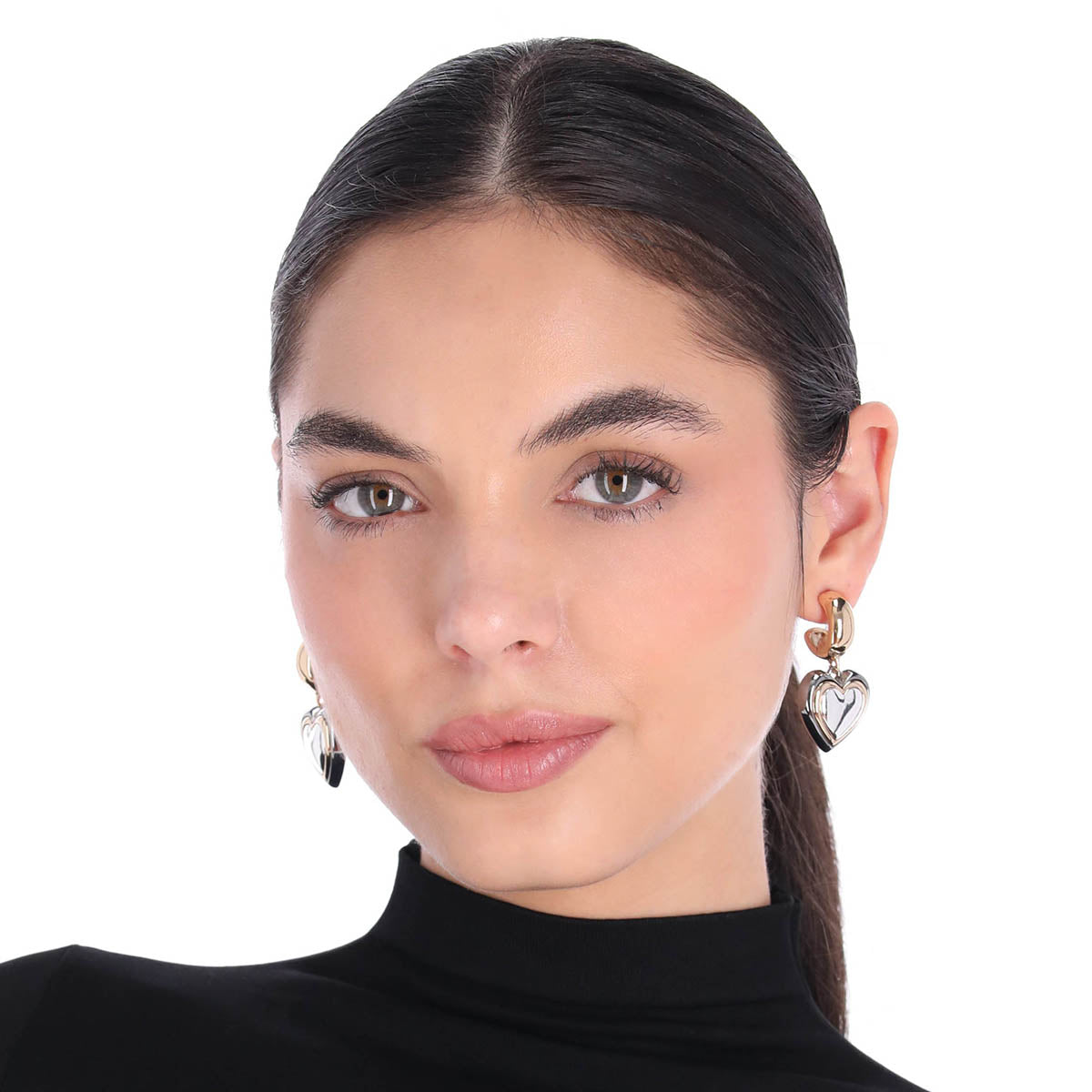 ARETES NINE WEST COLOR BITONO FORMA CORAZÃ“N 19G04205