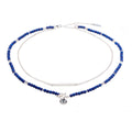 COLLAR NINE WEST COLOR BEADED SODALITE PLATA