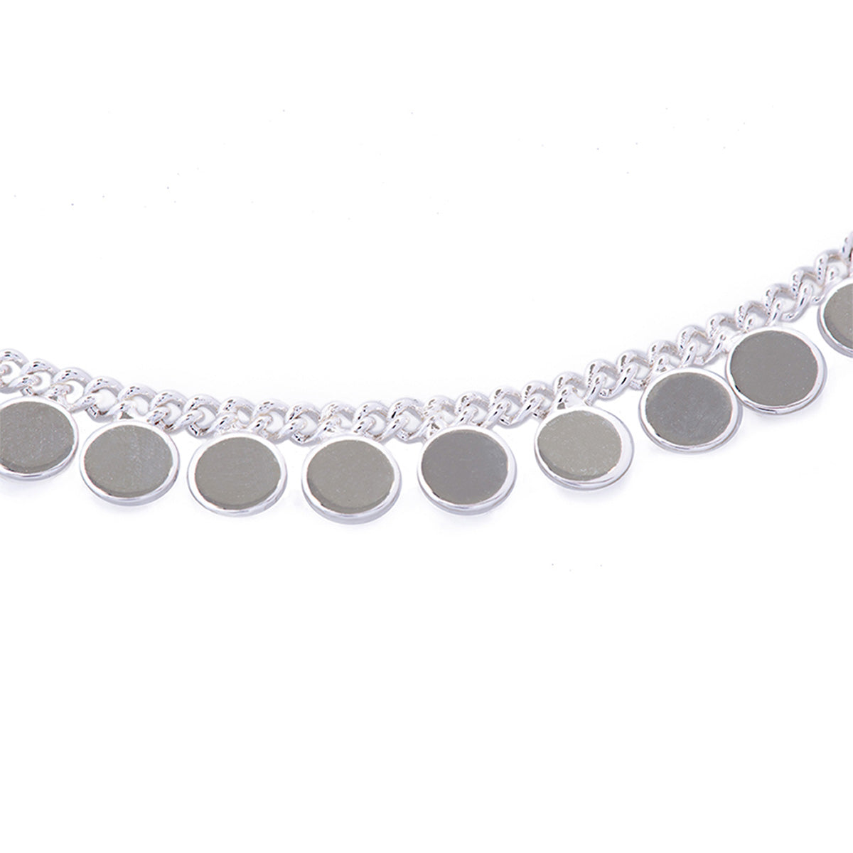 COLLAR NINE WEST SILVER DISC N RECLRS PLATA