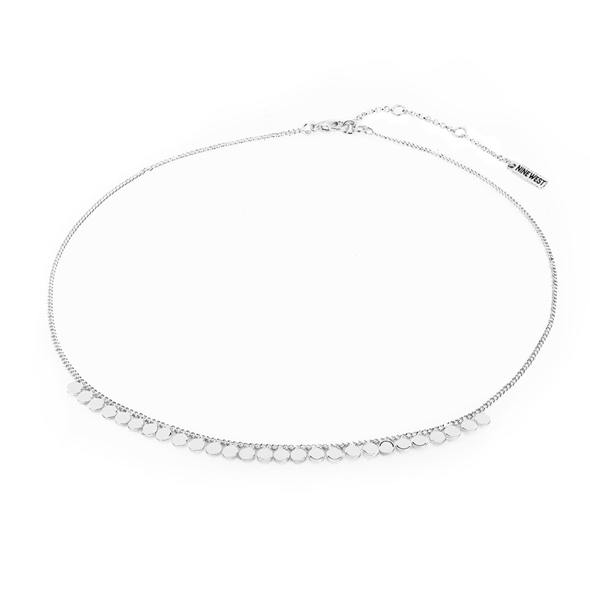 COLLAR NINE WEST SILVER DISC N RECLRS PLATA