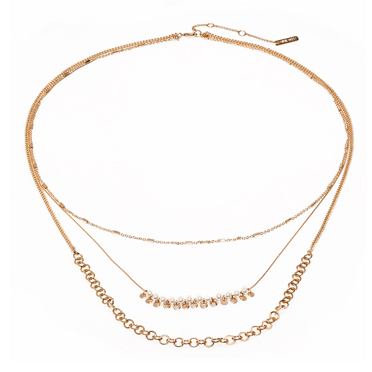 COLLAR NINE WEST BEADED PEARL DORADO