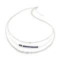 COLLAR NINE WEST COLOR BEADED SODALITE PLATA