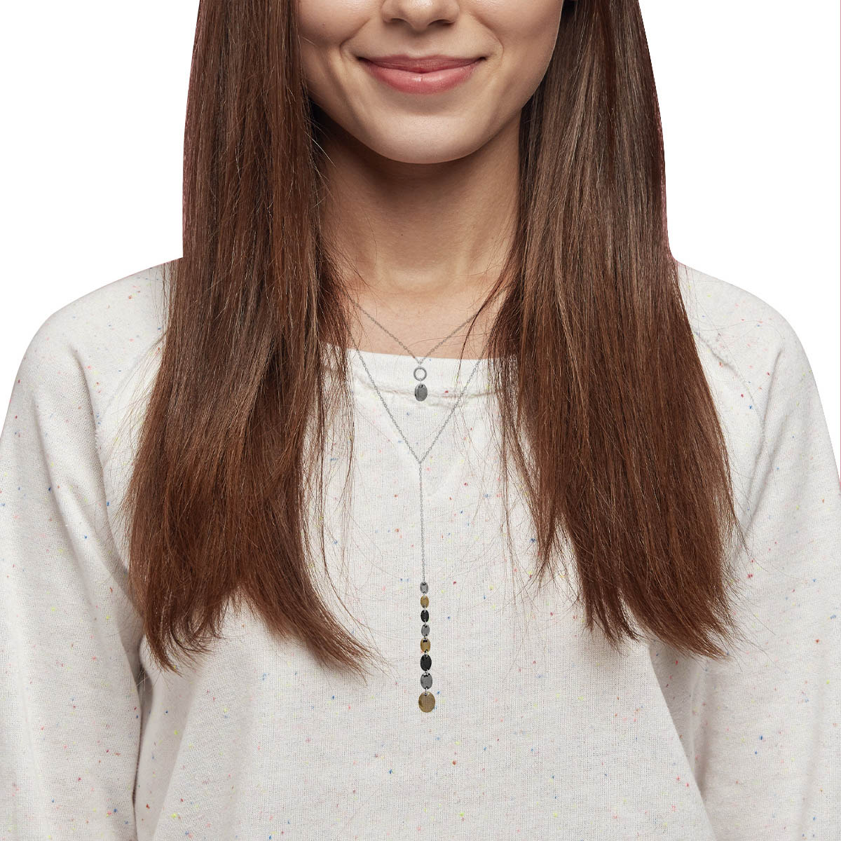 COLLAR NINE WEST TRI TONE NUGGET BITONO
