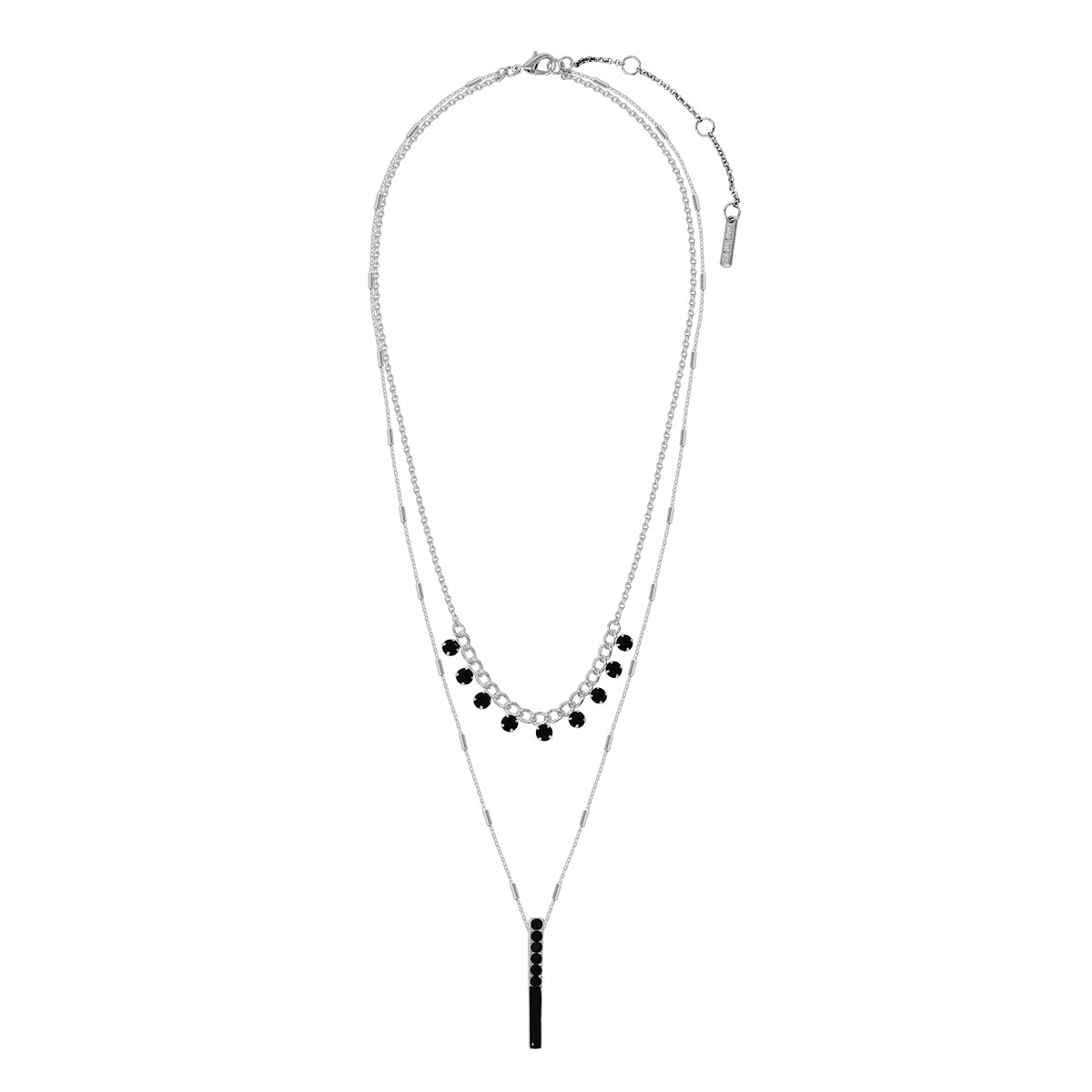 COLLAR NINE WEST COLOR STONES PLATA