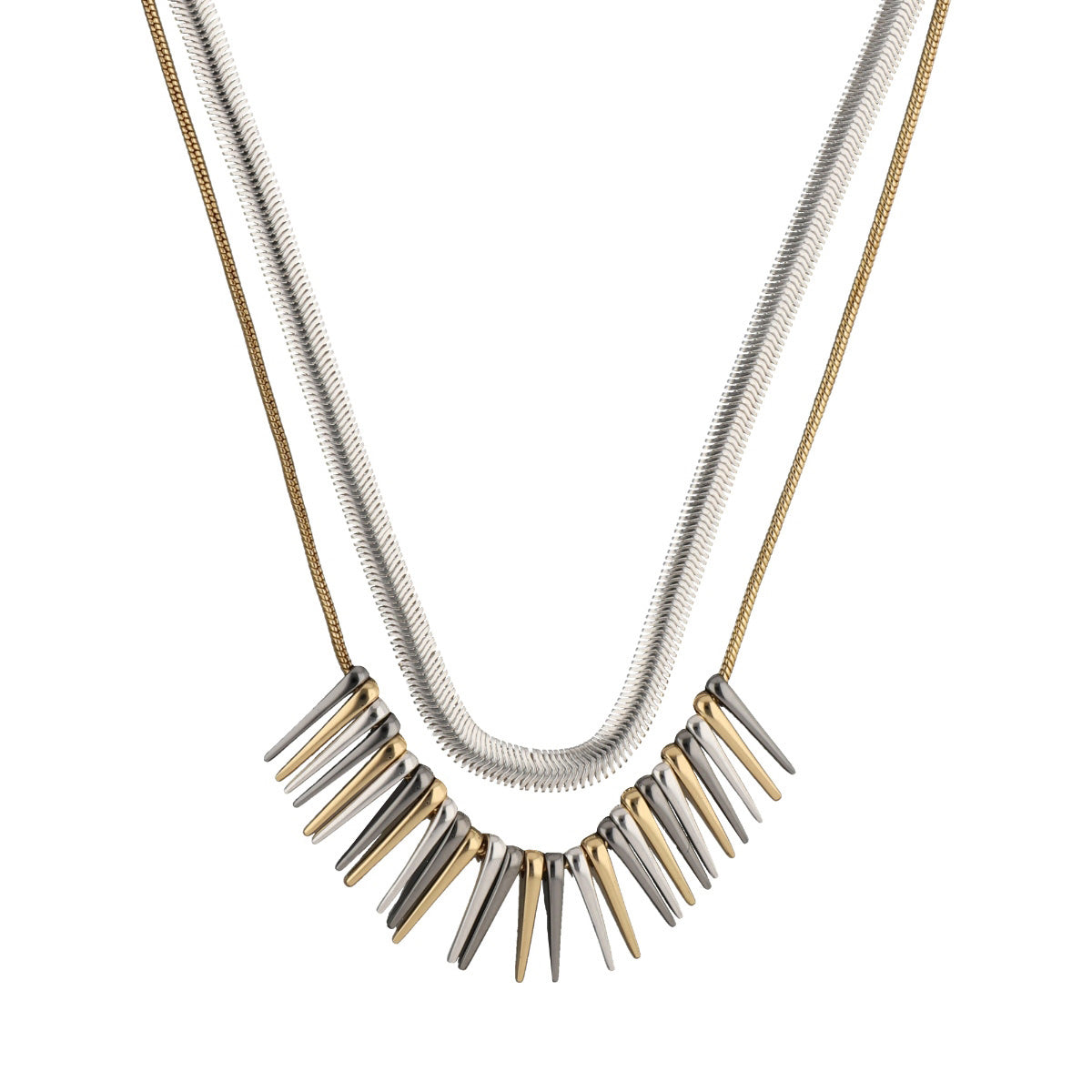 COLLAR NINE WEST TRITONE METAL BARS BITONO