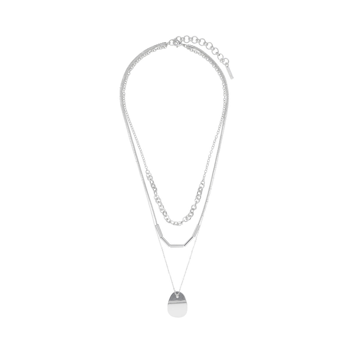 COLLAR NINE WEST ORGANIC SILVER METAL PLATEADO