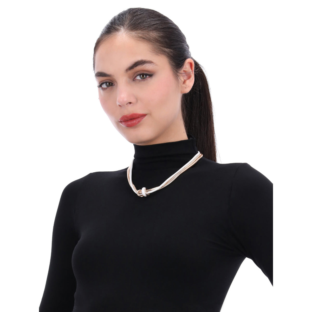 COLLAR NINE WEST COLORED RONDELLES DORADO