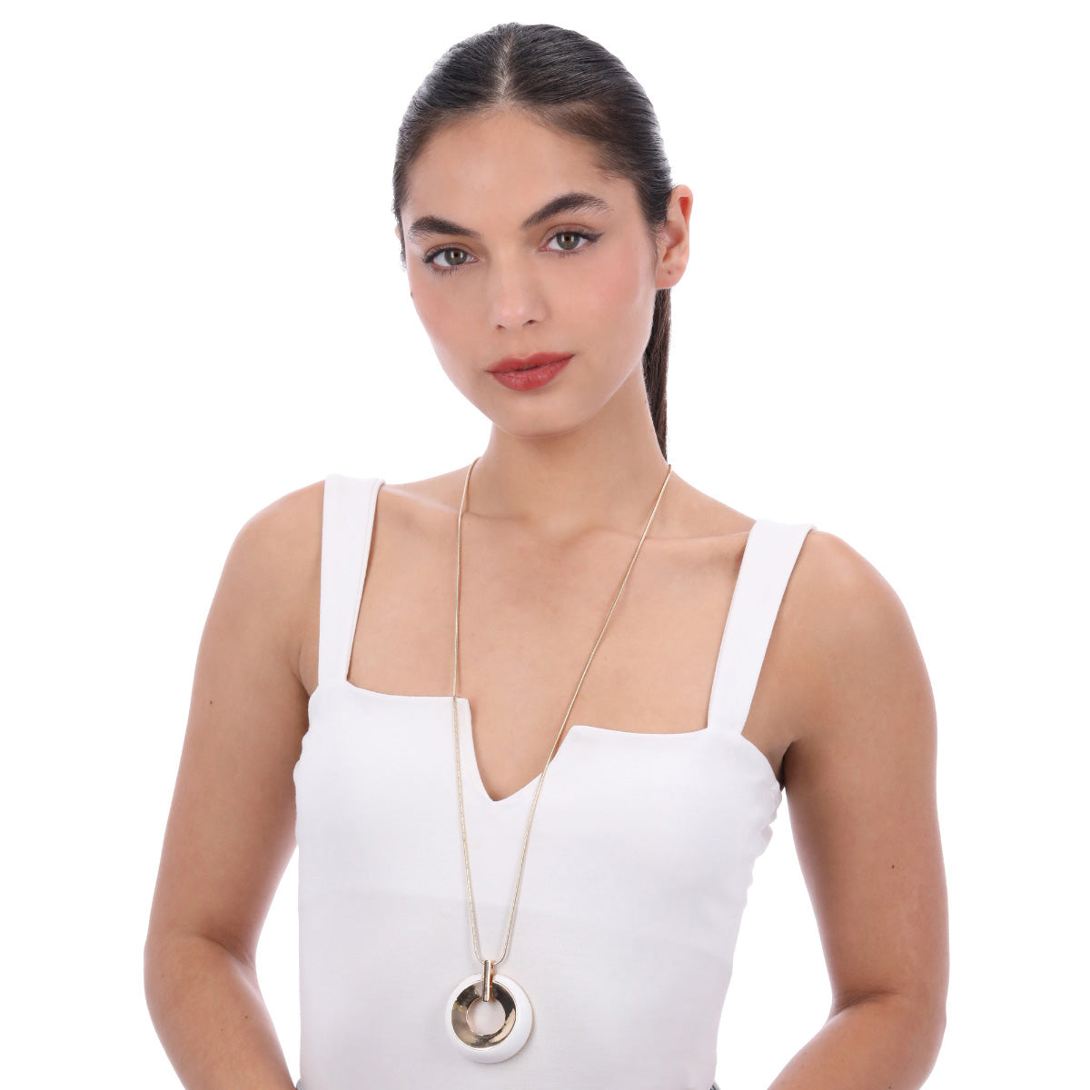 COLLAR NINE WEST COLORED RONDELLES DORADO
