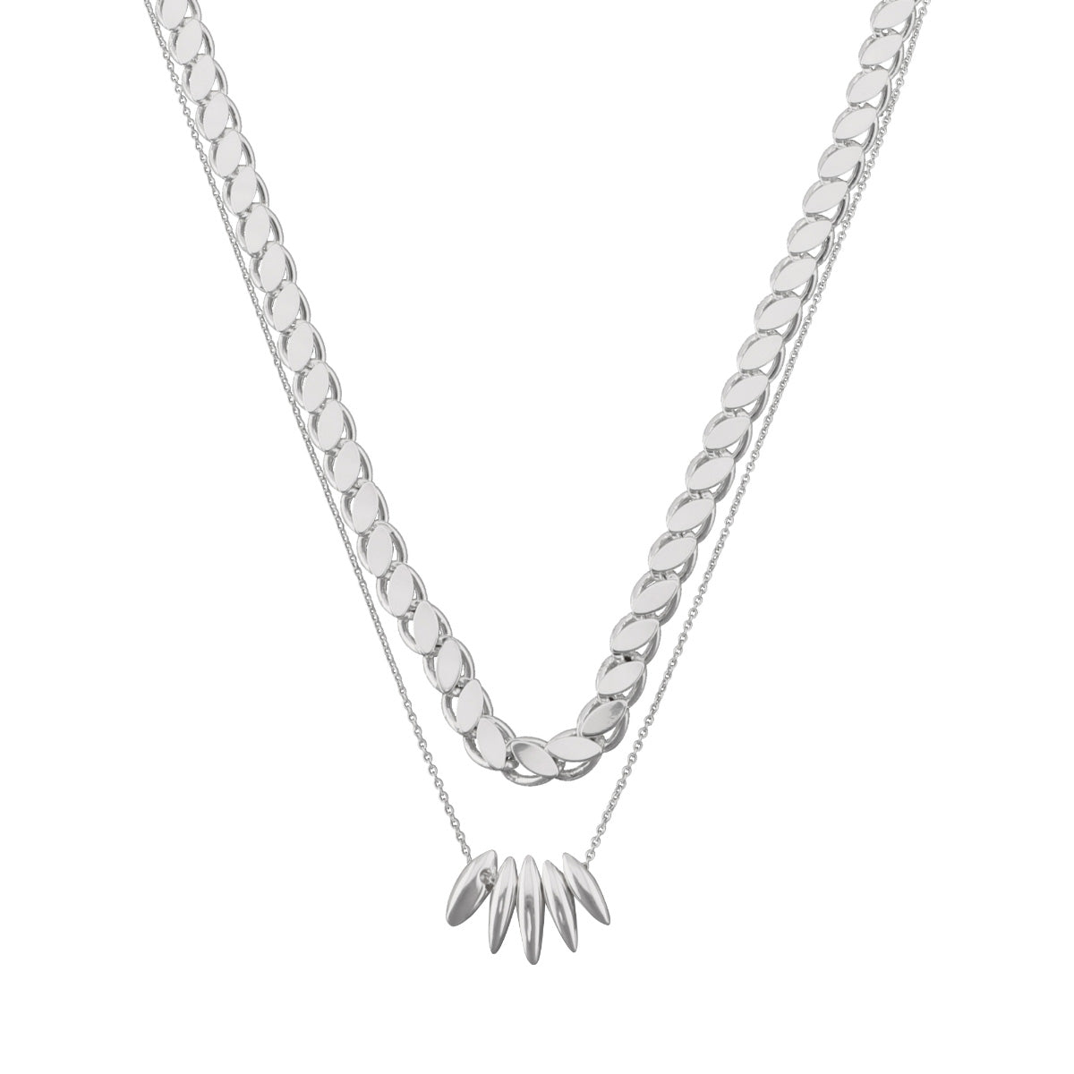 COLLAR NINE WEST METAL MARQUISE PLATA