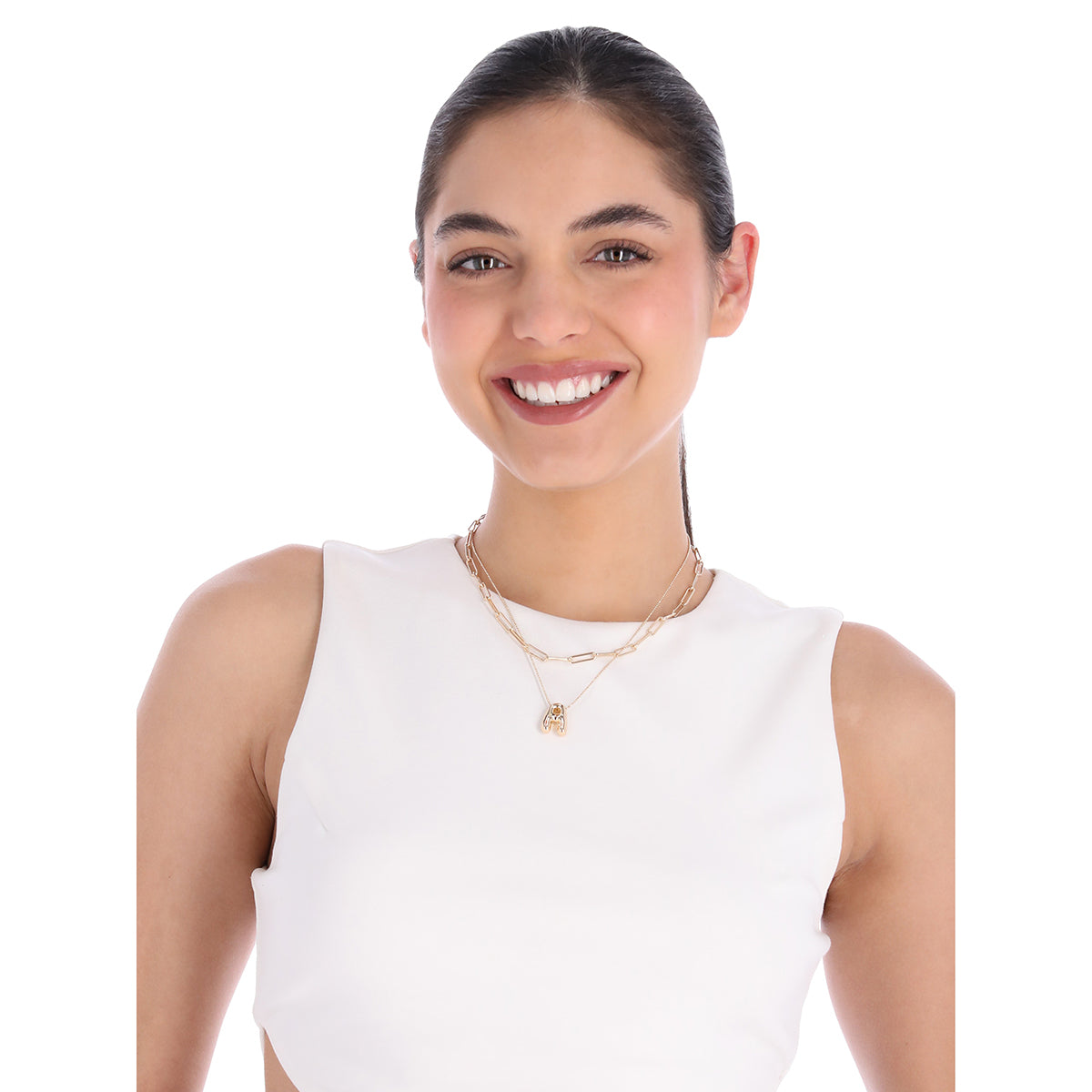 COLLAR NINE WEST PUFFY INITIAL DORADO