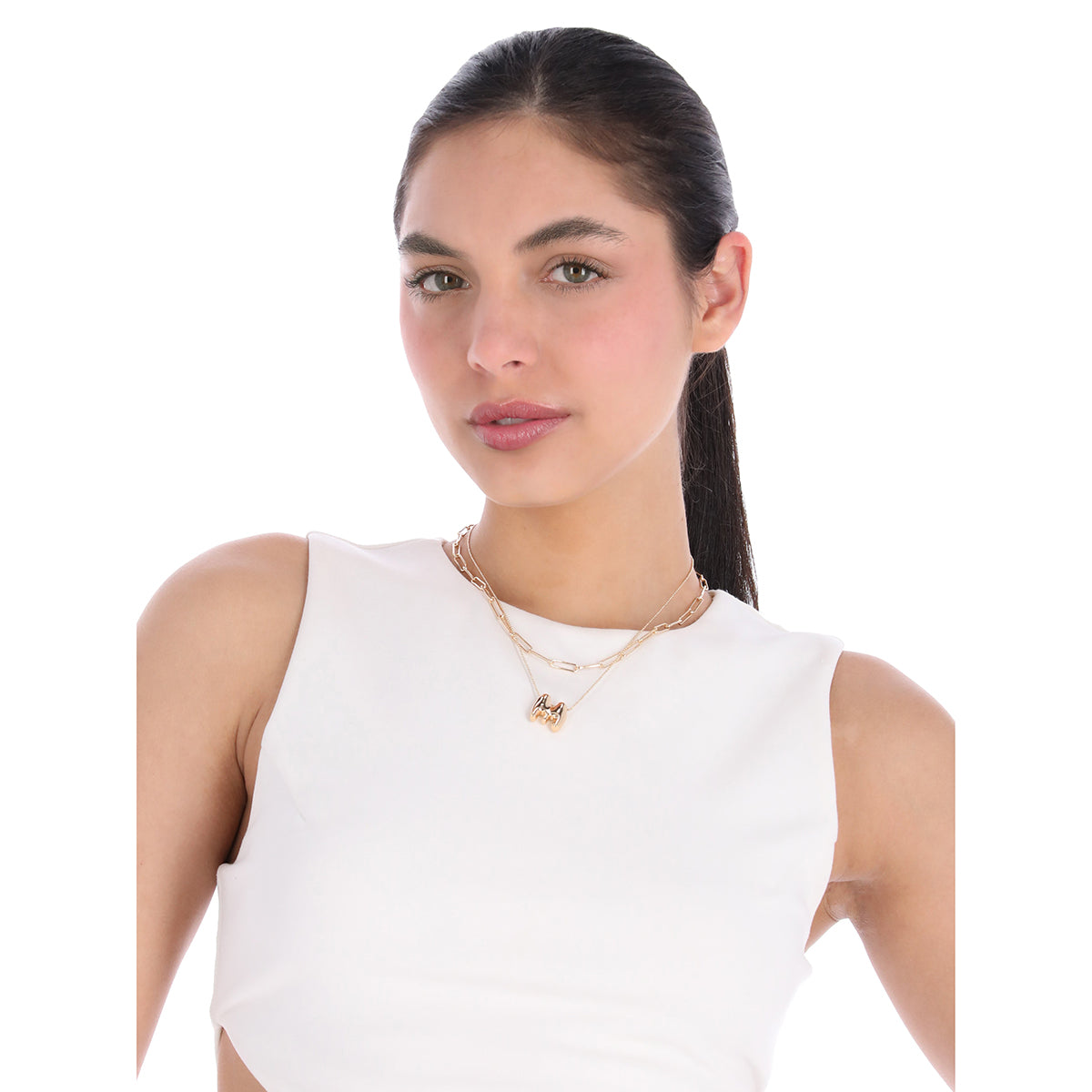 COLLAR NINE WEST PUFFY INITIAL DORADO