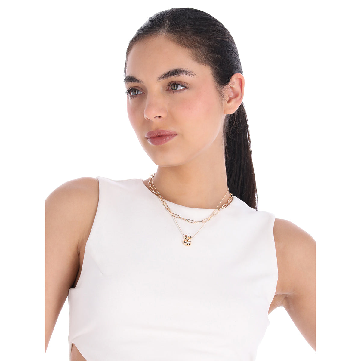 COLLAR NINE WEST PUFFY INITIAL DORADO