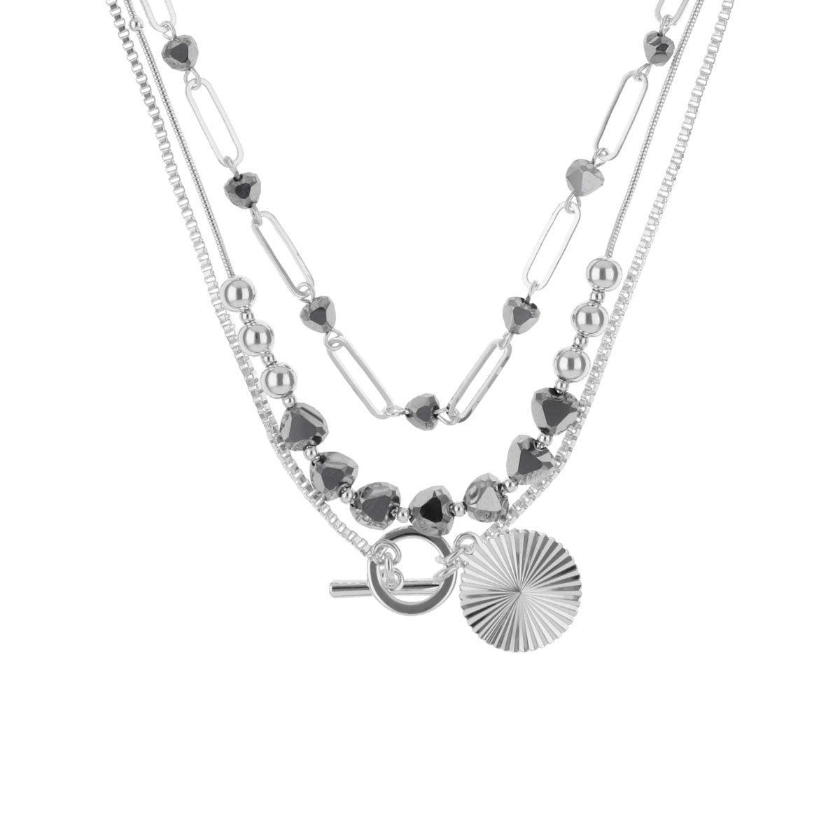 COLLAR NINE WEST STORMY BEADS PLATEADO