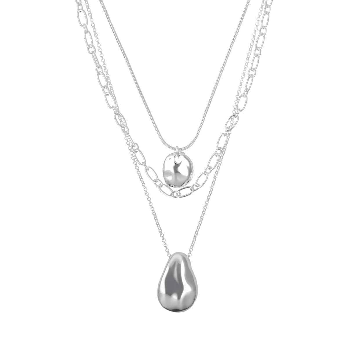 COLLAR NINE WEST SILVER MOLTEN METAL PLATEADO