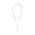 COLLAR NINE WEST TWISTED CRYSTAL STONES PLATEADO