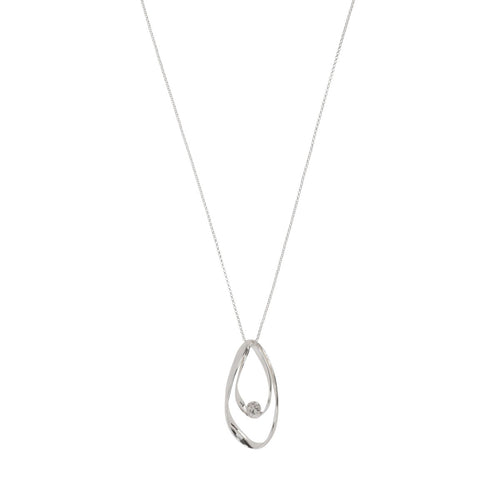 COLLAR NINE WEST TWISTED CRYSTAL STONES PLATEADO