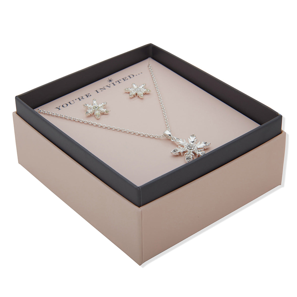 COLLAR YOURE INVITED HOLIDAY BOX M22 PLATA