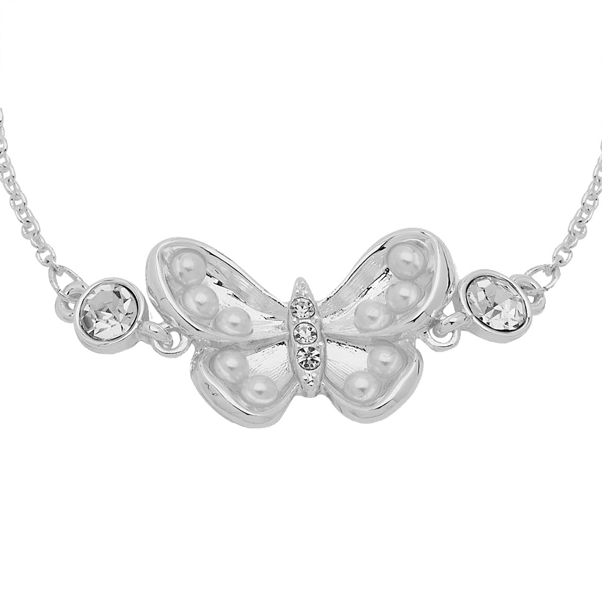PULSERA YOURE INVITED BUTTERFLY PEARL A22 PLATA