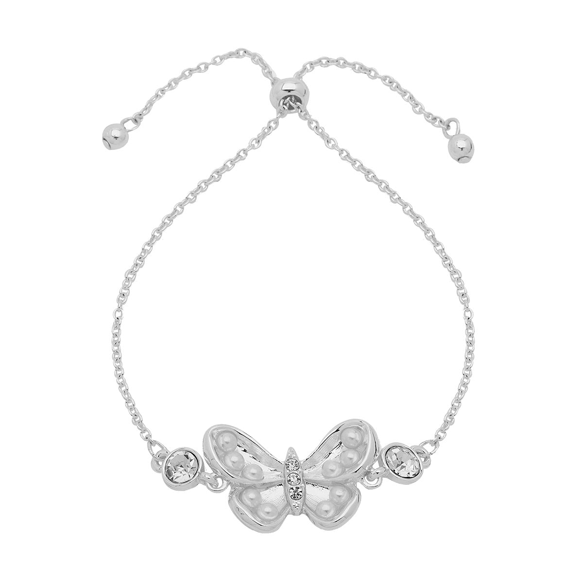 PULSERA YOURE INVITED BUTTERFLY PEARL A22 PLATA