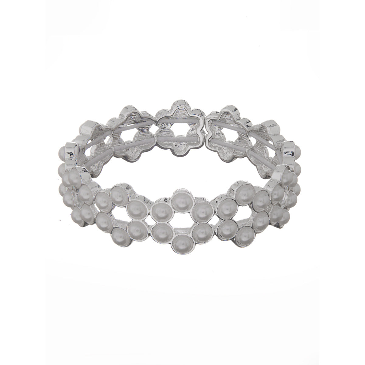 PULSERA YOURE INVITED WHITE PEARL SILVER A23 PLATA
