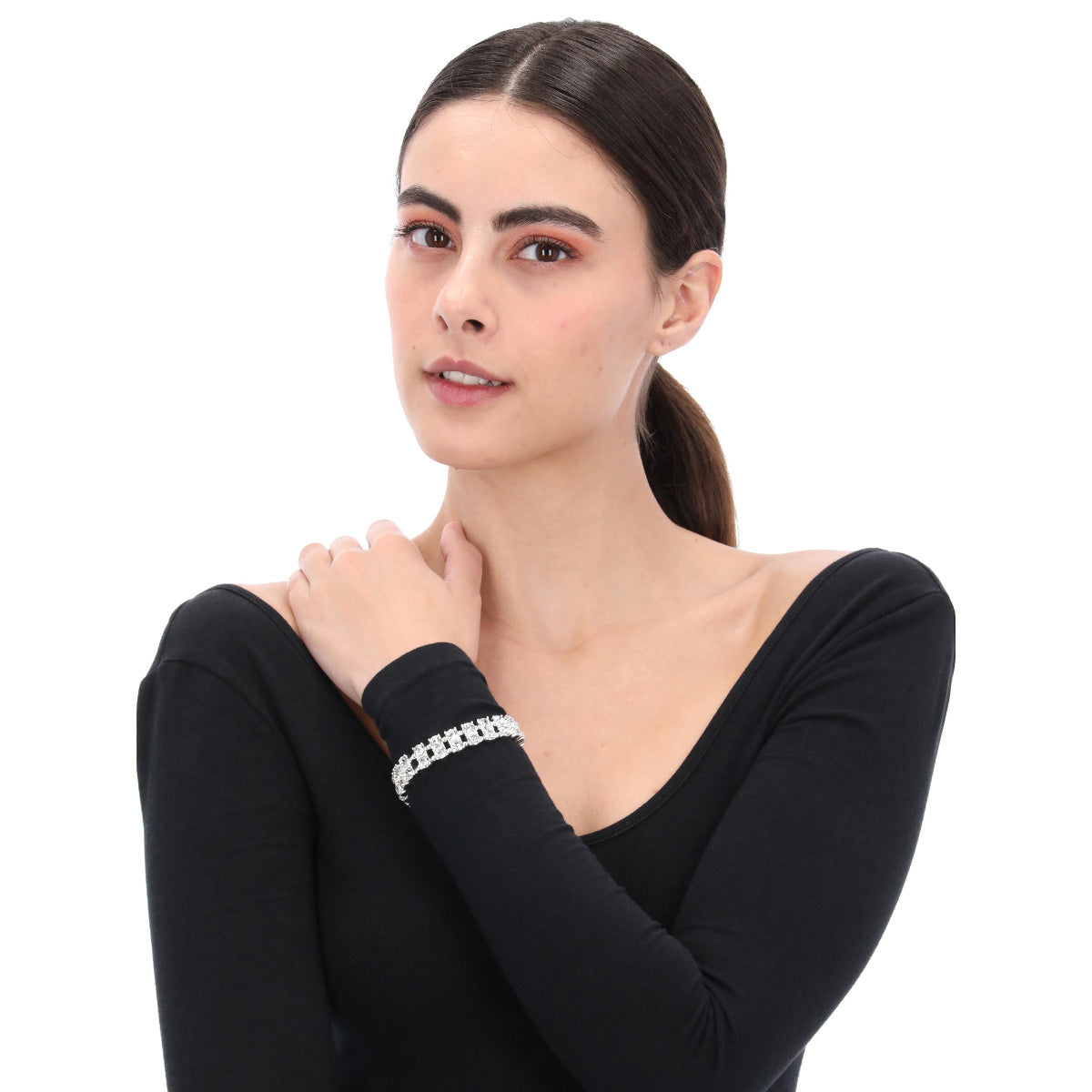 PULSERA YOURE INVITED SILVER CRYSTAL A23 PLATA