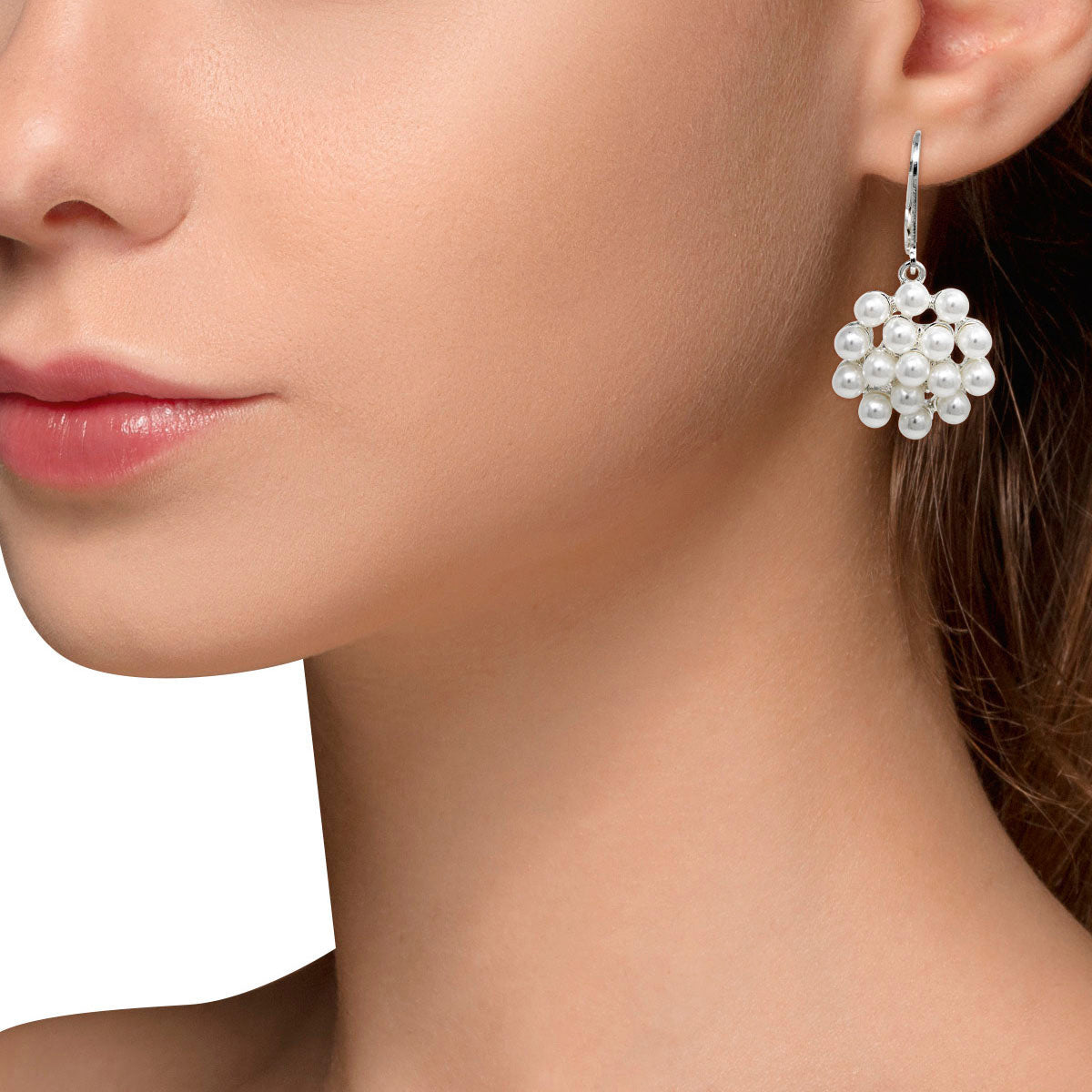 ARETES YOURE INVITED SILVER PEARL F22 PLATA