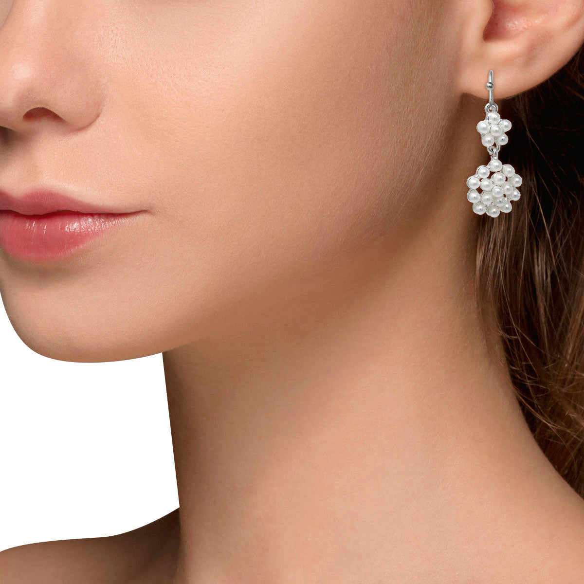ARETES YOURE INVITED SILVER PEARL F22 PLATA
