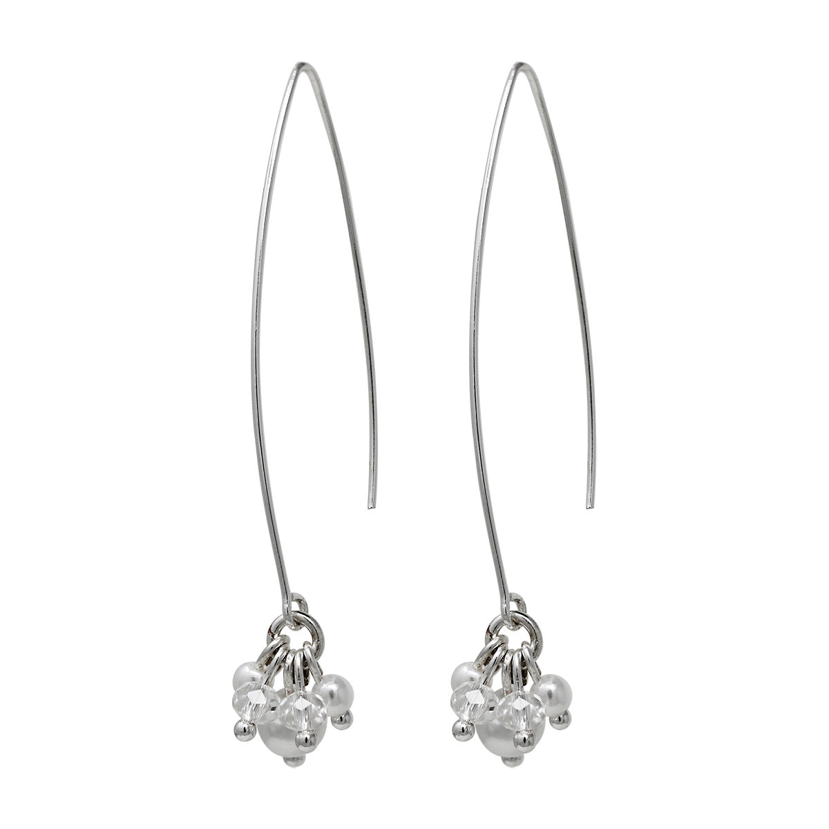 ARETES YOURE INVITED SLV WHT PEARL CLEAR CRYSTAL A22 PLATA