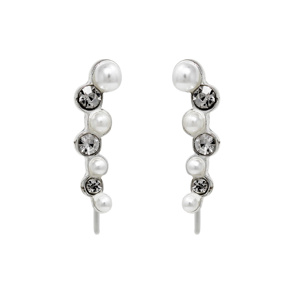 ARETES YOURE INVITED SLV WHT PEARL CLEAR CRYSTAL A22 PLATA