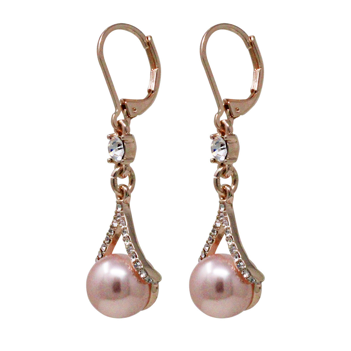 ARETES YOURE INVITED RGD CRY PEARL N22 ROSE GOLD