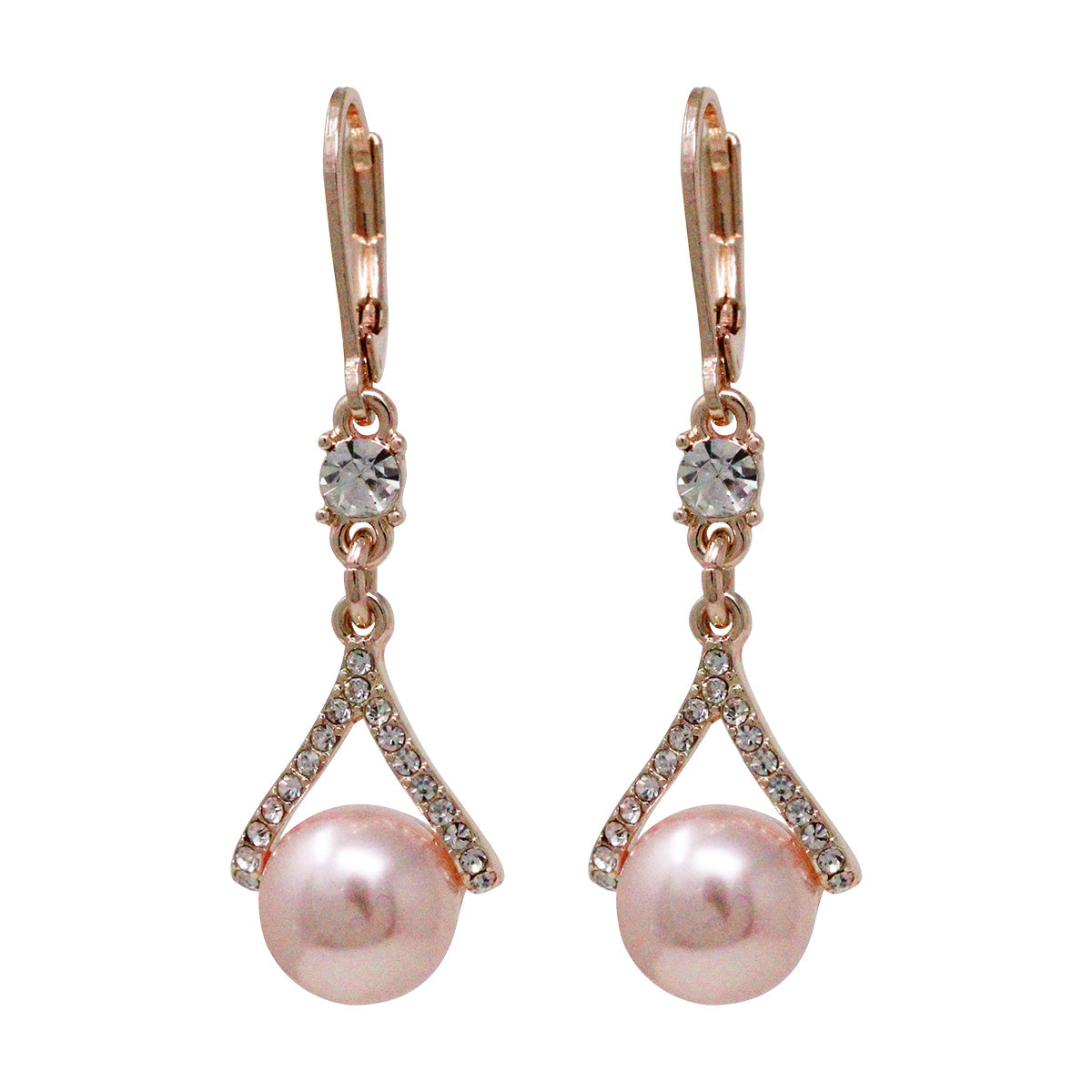 ARETES YOURE INVITED RGD CRY PEARL N22 ROSE GOLD
