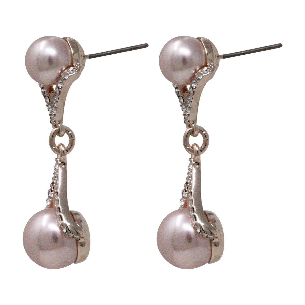 ARETES YOURE INVITED RGD CRY PEARL N22 ROSE GOLD