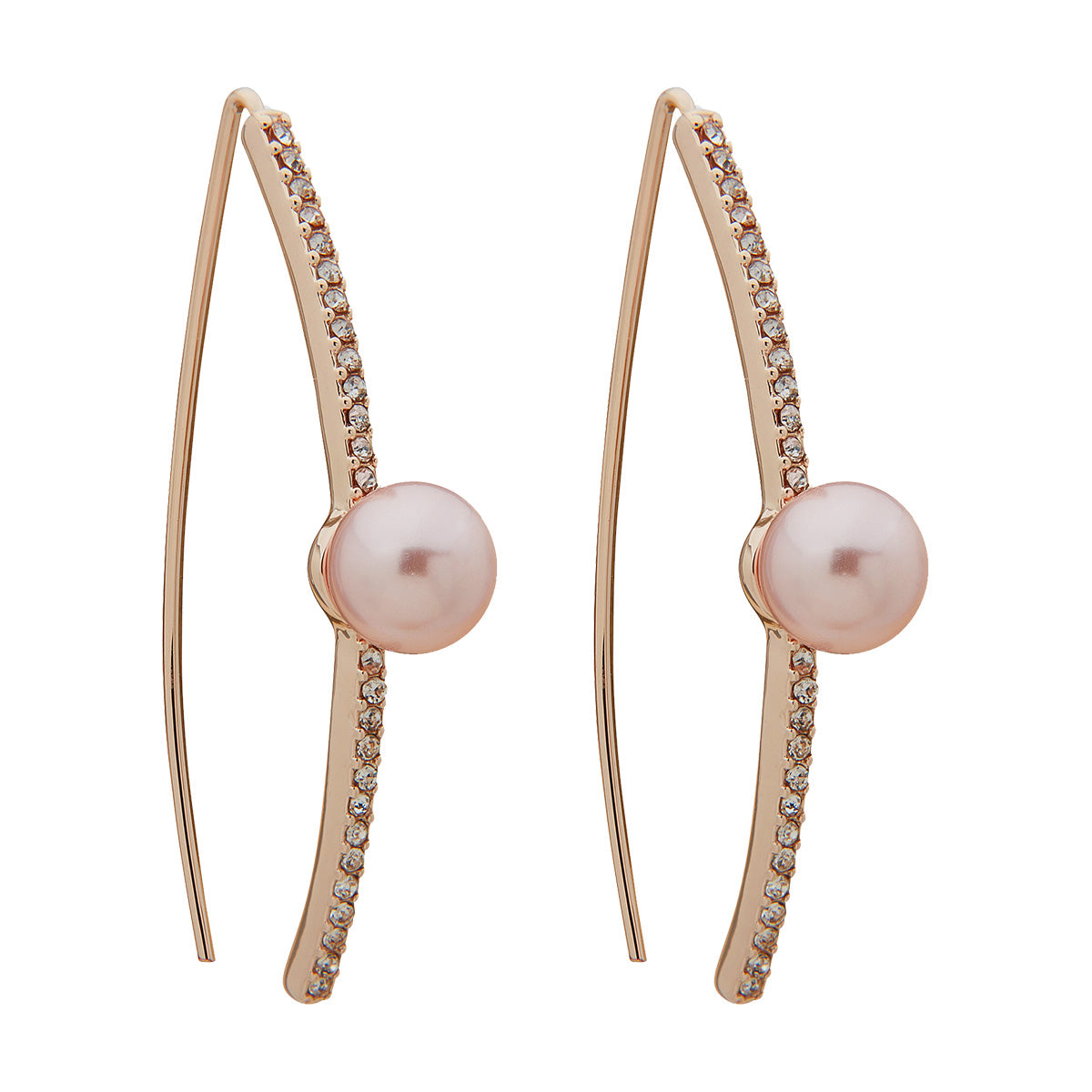 ARETES YOURE INVITED RGD CRY PEARL N22 ROSE GOLD