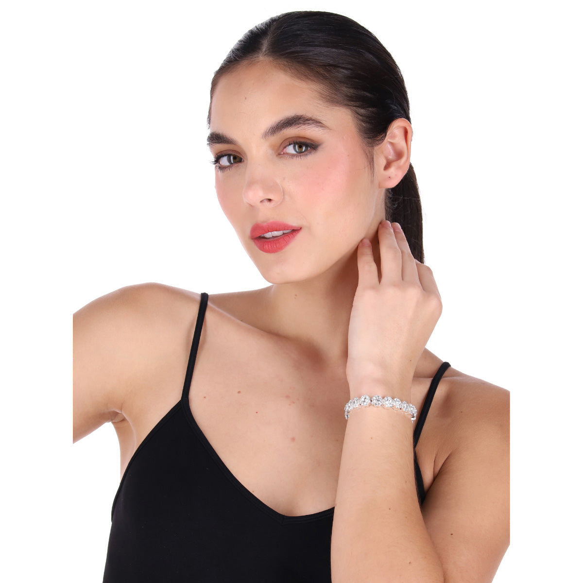 PULSERA YOURE INVITED SILVER CRYSTAL M23 PLATA