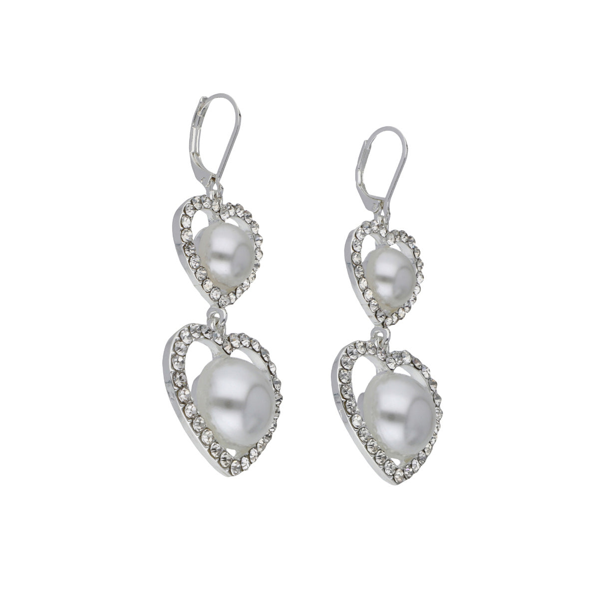 ARETES YOURE INVITED PEARL HEARTS M23 PLATA