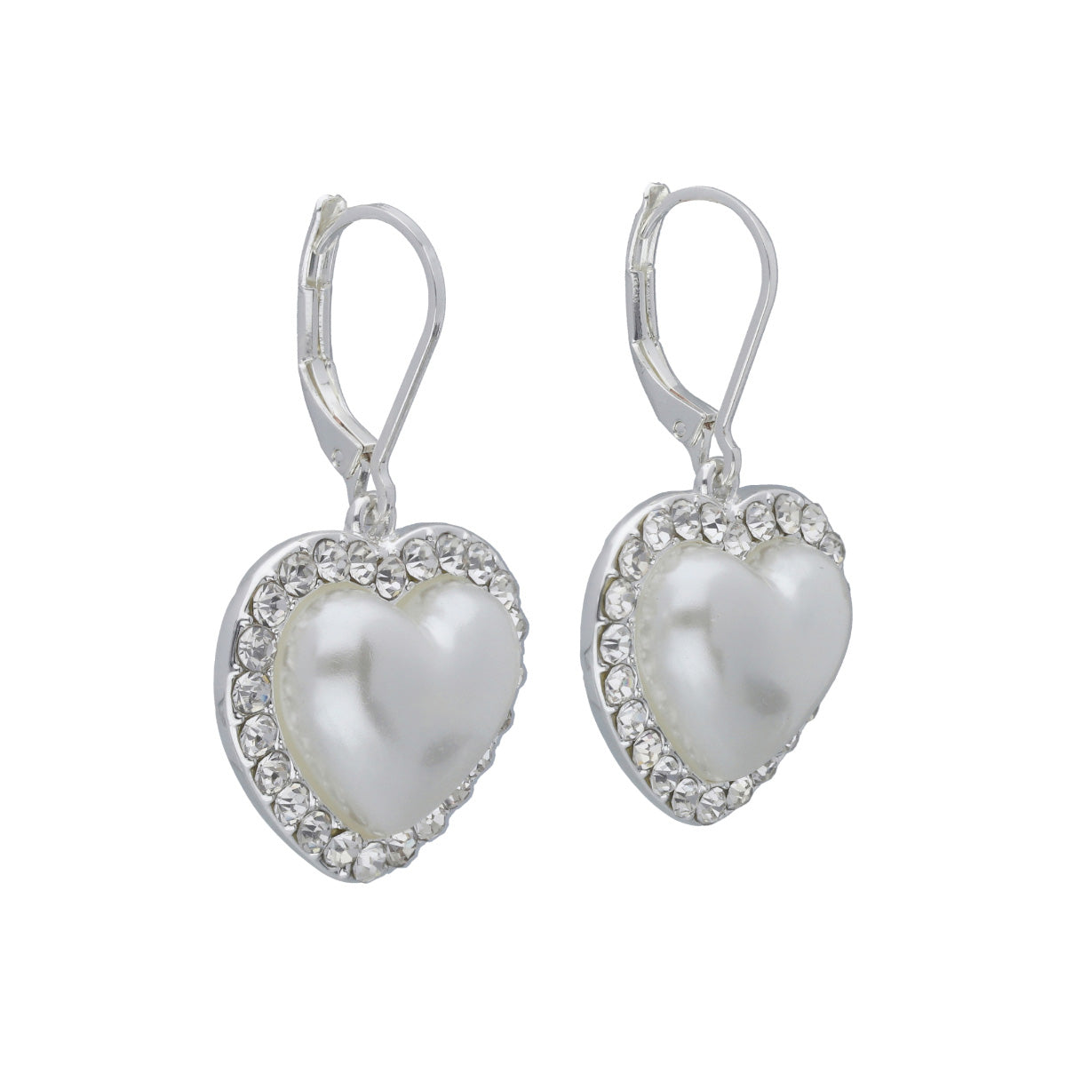 ARETES YOURE INVITED PEARL HEARTS M23 PLATA