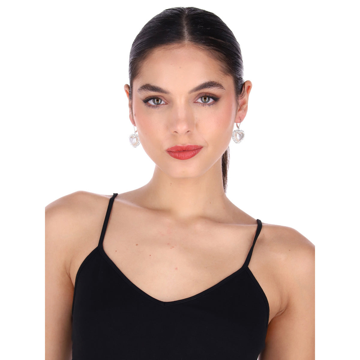 ARETES YOURE INVITED PEARL HEARTS M23 PLATA