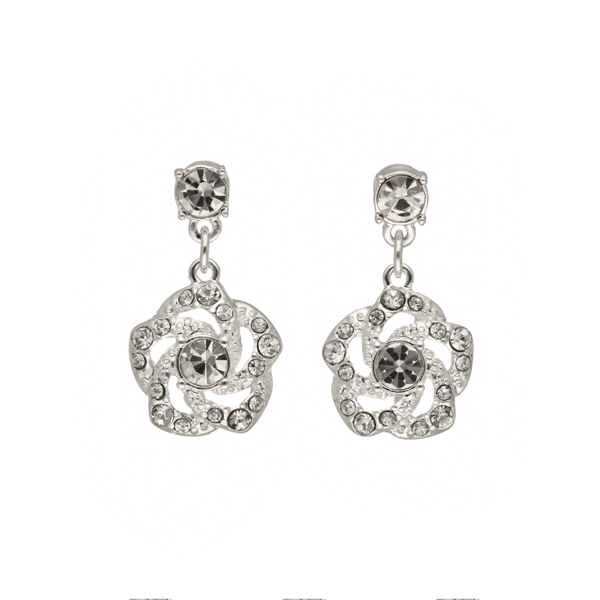 ARETES YOURE INVITED FLOWER SILVER CRYSTAL A23 PLATA